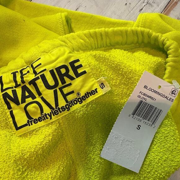 FREECITY 3/4 Cotton Sweatpants Jogger Glow Yellow Size Small - Picture 4 of 9